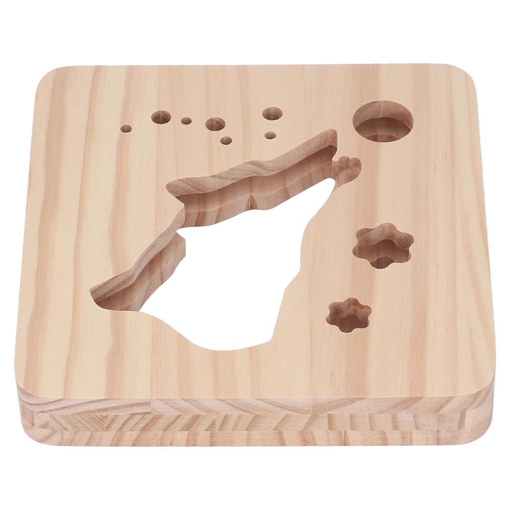 Wooden 3D LED Light Hollow Wolf Shaped Pattern Warm White Pine Wood USB Power Supply Decorative Nigh