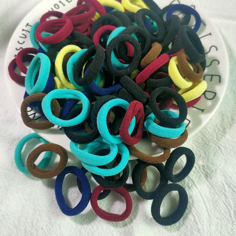 50/100pcs/Set Kids Colorful Nylon Elastic Hair Bands Ponytail Holder Hair Ties Gum Rubber Band Headband Girls Hair Accessories