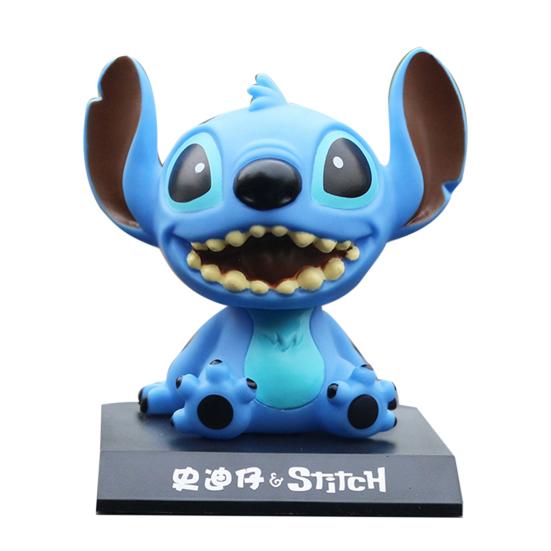 Cartoon Stitch Figure Model Shaking Head Doll Car Interior Hand-made Ornament