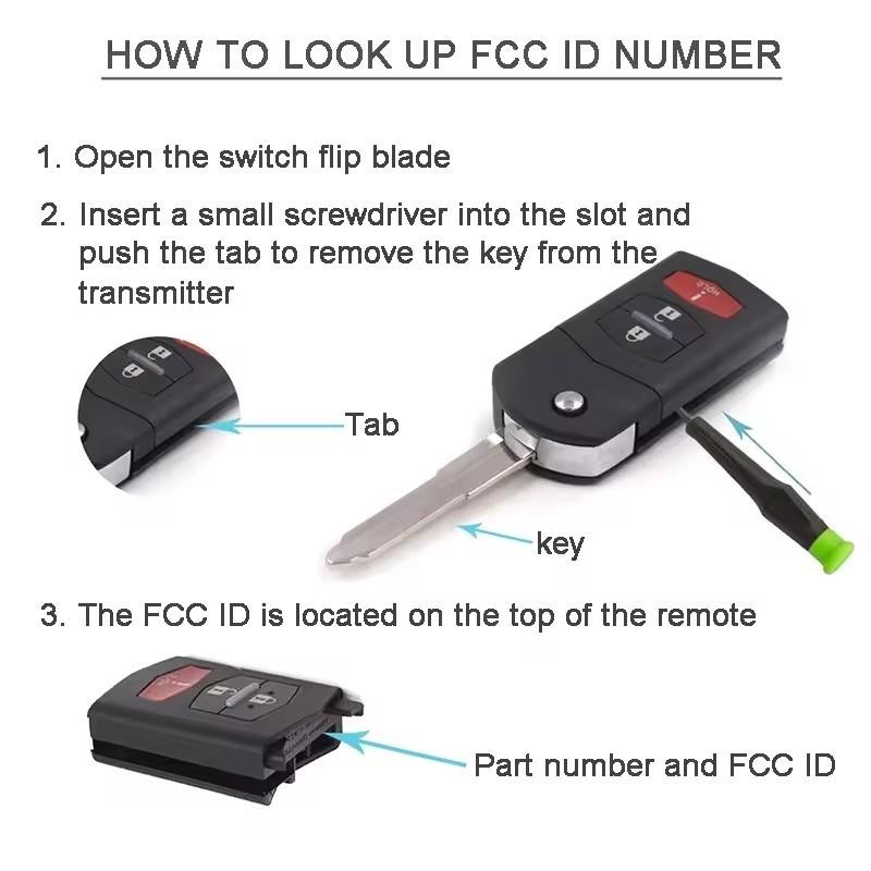 Keyecu SKE126-01 SKE126-A1 2 Buttons 433MHz 4D63 Chip For Mazda 2 3 5 6 MX5 RX8 CX7 2007 2008 2009 2010 Flip Remote Car Key Fob