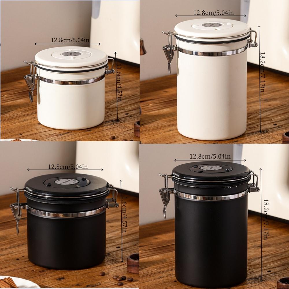 1pc Stainless steel exhaustible seal jar kitchen vacuum storage jar coffee bean seal jar tea jar fresh-keeping box seal jar