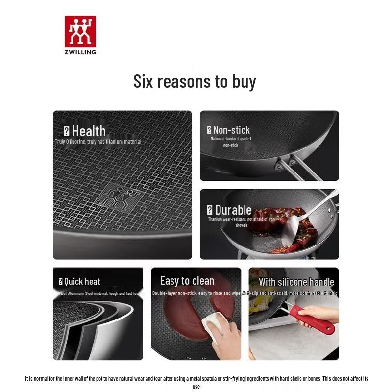 Zwilling 30cm Titanium Ceramic Non-stick Wok