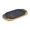 BBQ Grilling Pan with Wooden Base for Vegetables And Steak Frying
