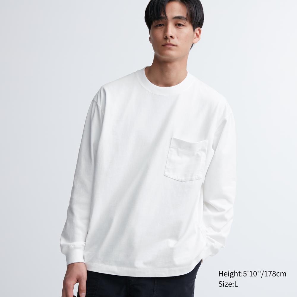 

Хлопковая футболка с круглым вырезом UNIQLO (Длинный рукав)