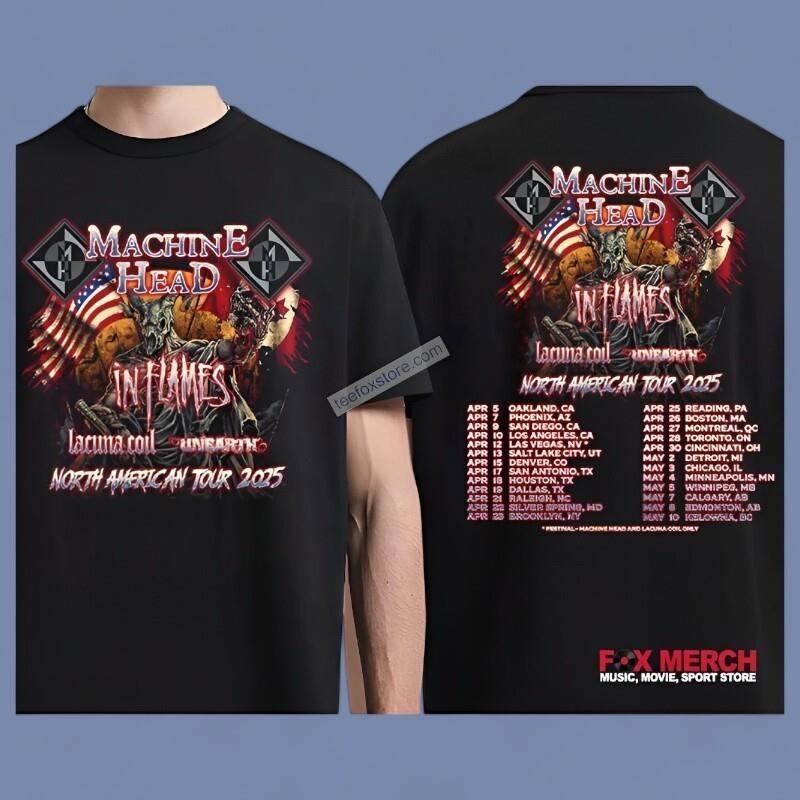 Machine Head North American Tour 2025 Concert Music T-Shirt Unisex T-Shirt M