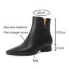 Fashion NEW Autumn Women Boots Pointed Toe Low Heel Ankle Boots Genuine Leather Shoes for Women Black Modern Boots Elegent Short Boots
