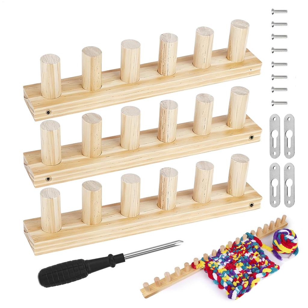 Wooden Loom Frame Chunky Blanket Loom 35 Inch Wood Chunky Yarn Loom Thick Yarn Weaving Tool for Kids Adults Beginners Couch Sofa