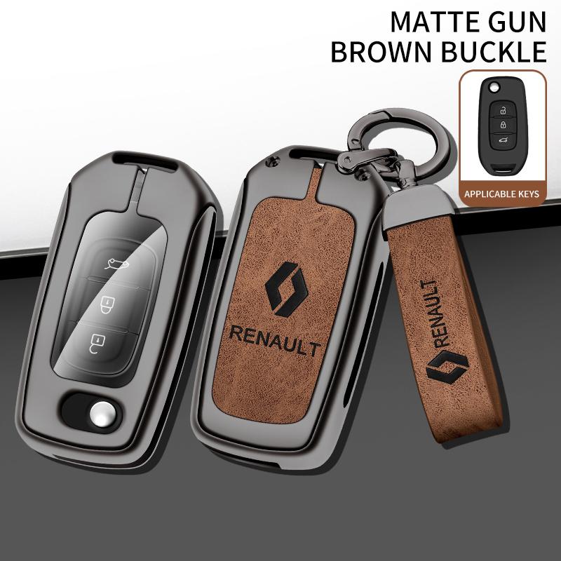 

Hub Caps Zinc Alloy Leather Car Key Case Cover Shell For Renault Kwid 2023 Kadjar Captur Megane Stepway Sandero Logan Clio 2022