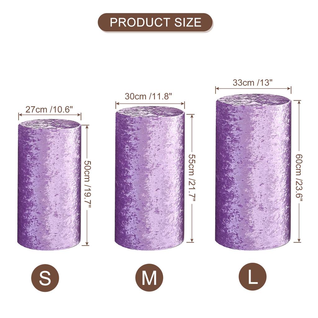 3pz Coperture Cilindriche in Spandex per Supporti Copertura per Supporto a Piedistallo Tessuto di Velluto Coperture Cilindriche per Colonne Pedestal per Decorazioni per Feste