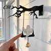 Even Color Filling Halloween Decor Wall Mounted Hanging Bell, Clear Sound Ghost/Bat Decorative Carved Dinner Bell for Outdoor Front Door Garden Porch