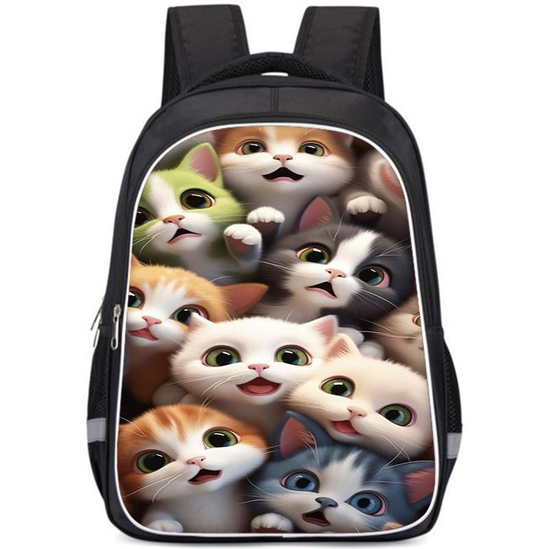 

Large Capacity Cat Design Lightweight Oxford Cloth Backpack For Kids Unisex 1,Small