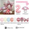 48pcs Cartoon Cute My Melody Bow Theme Foil Balloon 32 Inch Pink Number Set Children's 1-9th Birthday Party Decorative Toys