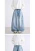 Men's Straight-Leg Print Jeans: Trendy Spring/Autumn High Street Long Pants