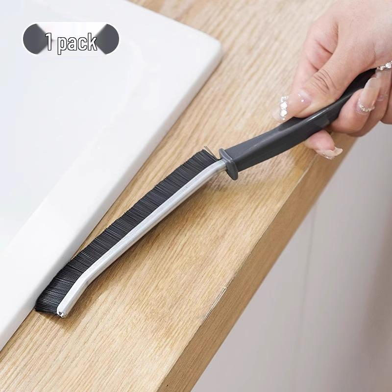 Multi-functional Long-Handled Gap Brush for Tiles and Toilets, Stiff Bristle Sink Scrubber