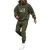 Men's Solid Color Flag Print Hooded Universal Versatile Hooded Sweatshirt Sweatpants Casual Sports Suit