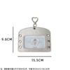 Silver Ballet Style Ribbon Keychain Credit Card Holder Women ID Card Holder Girl Idol Photocard Holder Student Bus Card Case