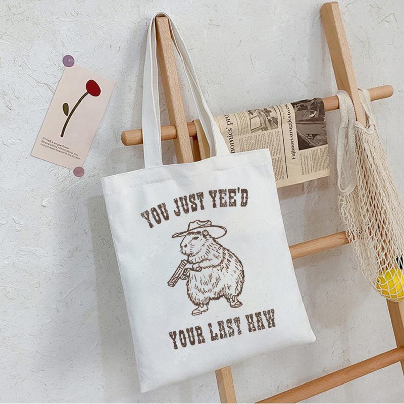 

Printed canvas tote bag student large capacity bag No specification