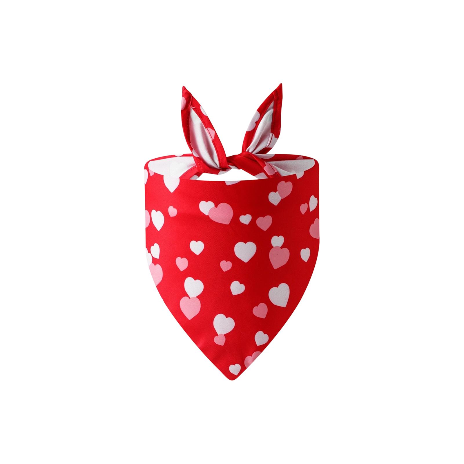 Valentine s Day Pet Heart Bandana - Adorable Dog  Scarf  Pet Accessory For Festive & Daily Styling One Size