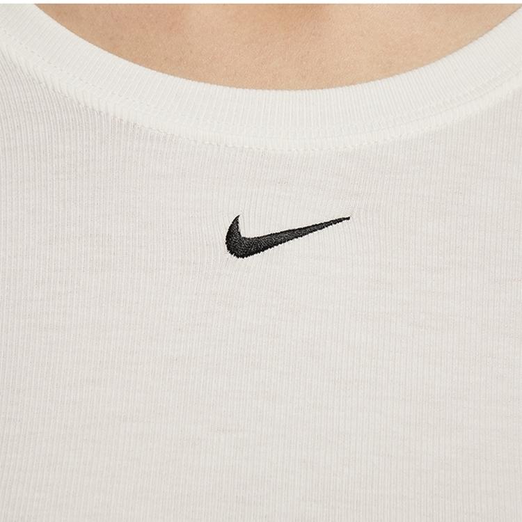 Nové dámské legíny Nike Sportswear Chill Knit s dlouhým rukávem a mini žebrováním, bílé FN3662-133