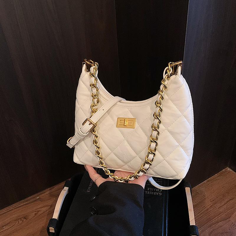 Premium sense Xiaoxiangfeng bag women's new 2025 autumn and winter fashion diamond chain bucket bag versatile messenger bag