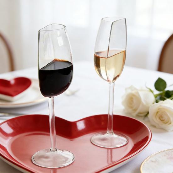 Half Wine Glass Stunning Red Wine Glasses with Unique Half-Cup Design Casual Gatherings Holiday Celebrations Glassware Elegant Aroma Enhancer