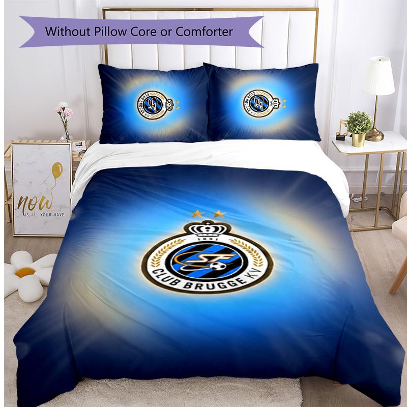 Club Brugge FC Printed 3PCS Bedding Set Breathable Duvet Cover with Pillowcases Decorative Bed Linen for Bedroom Home