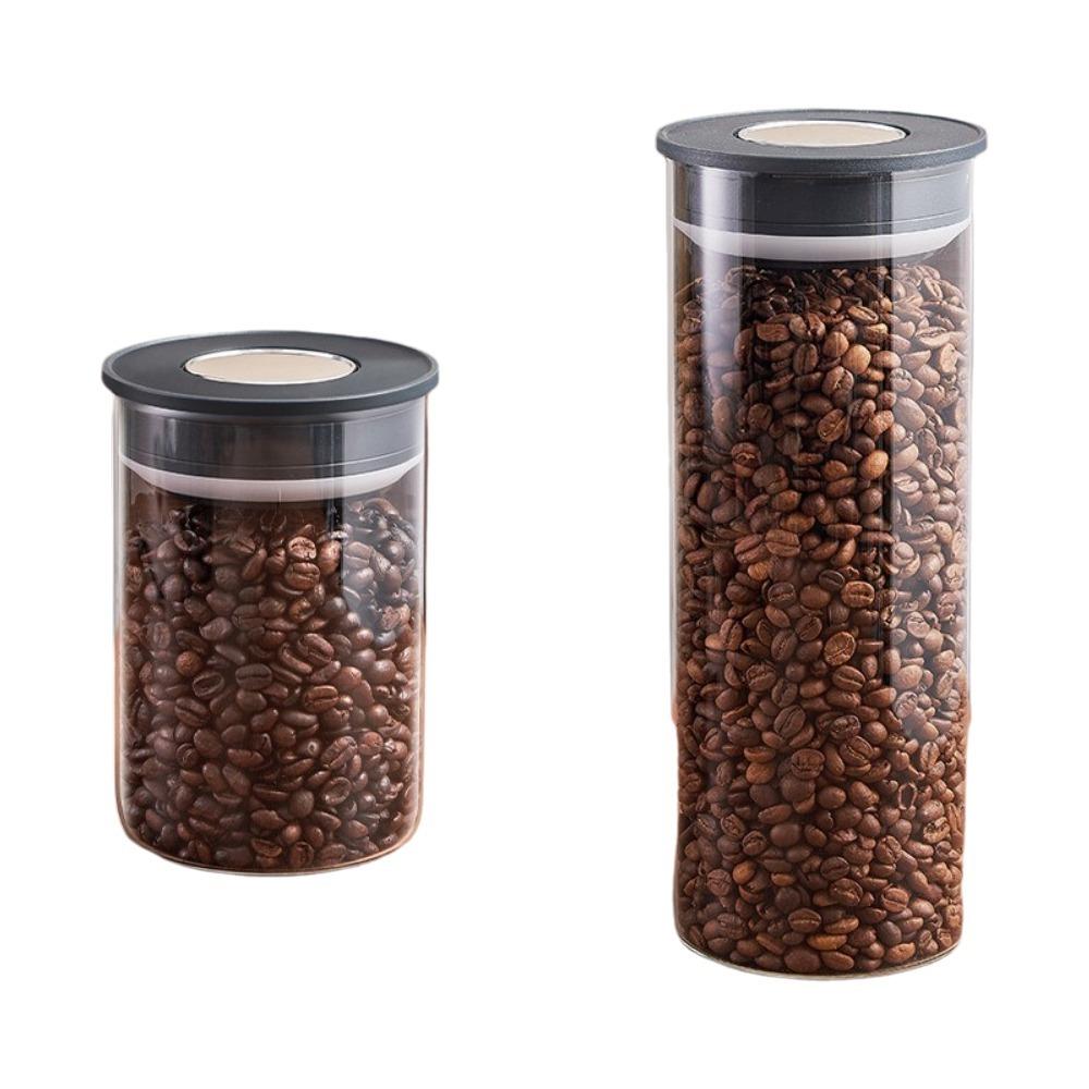 Press Type Vacuum Coffee Canisters Glass Tea Storage Container Food Storage Jar Grain Storage