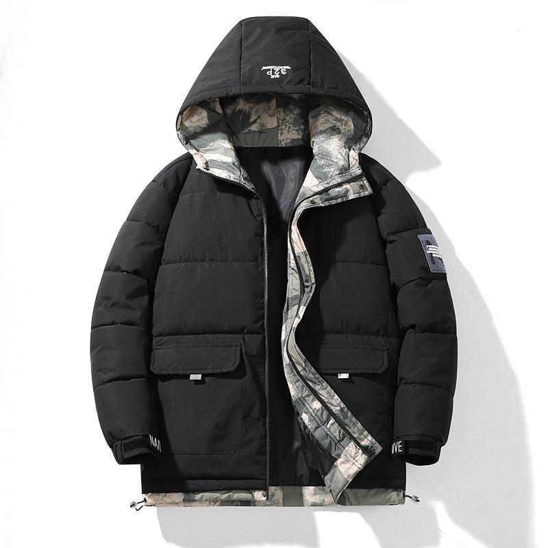 Padded Clothes Autumn and Winter Men's Coat Padded Clothes Handsome Thickened Padded Jacket Bread Clothes Hooded Padded Clothes