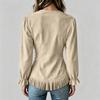 Women's Fashion V-Neck Long Sleeve Top with Trim