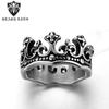 European American Stainless Steel Crown Ring Band - Titanium King Jewelry