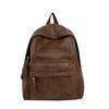 Sac à dos rétro en cuir PU Grande capacité Sac à dos décontracté pour femme avec plusieurs poches Parfait pour le travail quotidien, l'école et le shopping Sans pendentif