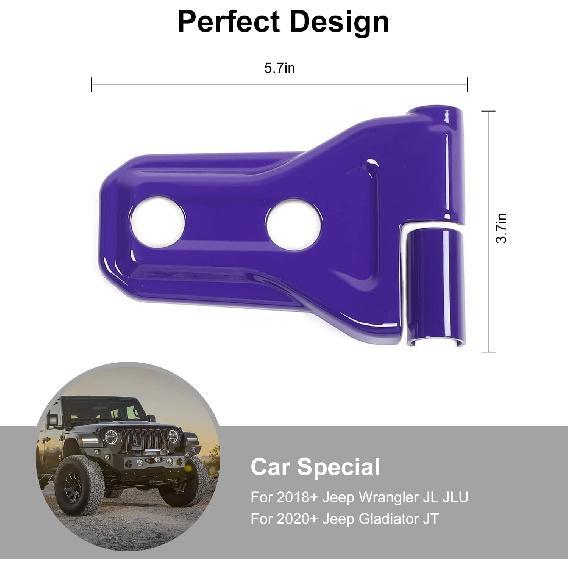 8PCS Door Hinge Cover Trim Accessories For 2018-2024 2025+ Jeep Wrangler JL JLU For -2024 2025+ Jeep Gladiator JT (Purple)