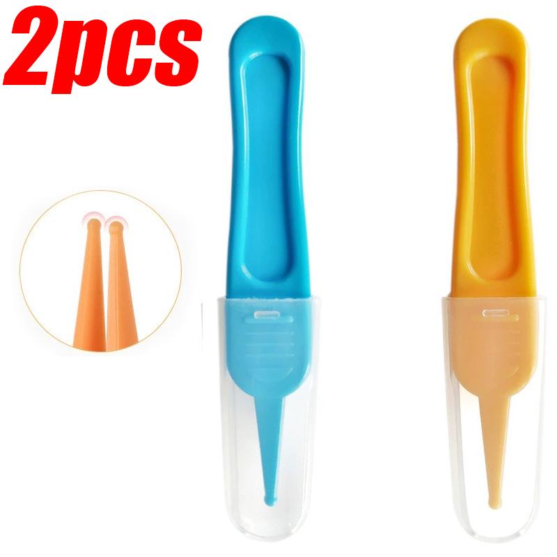 1/3Pcs Baby Ear Nose Navel Clean Tools Infants Safety Tweezers Cleaning Forceps Plastic Nasal Cavity Care Round Head Clamps Set