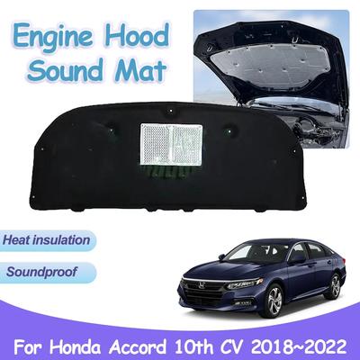 Engine Hood Sound Pad for Honda Accord 10th Gen CV1 CV2 CV3 2018~2024 Car Heat Insulation Cotton Soundproof Interior Accessories