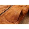 Chinese Size  Uncoated Frosted Natural Cowhide Men Leather Jacket Soft Short Slim Fit Vintage Genuine Leather Coat Autumn