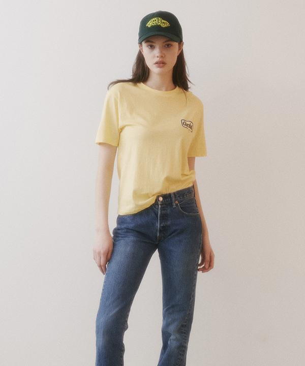 GREENBUTTER Pigment Stitch Point Logo Tee (Yellow)