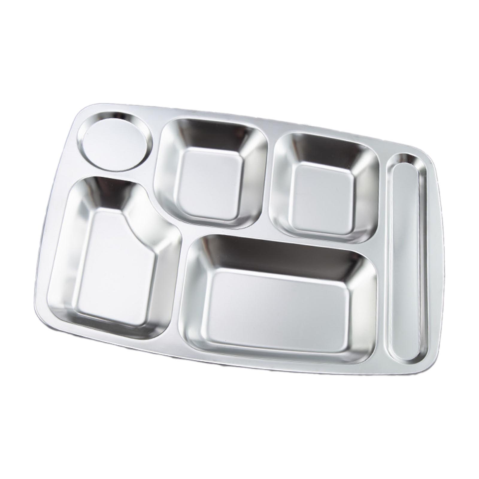 

Удобный поднос из нержавеющей стали 304 с разделителями для тарелок, поднос для разделителей, идеально подходит для взрослых и детей