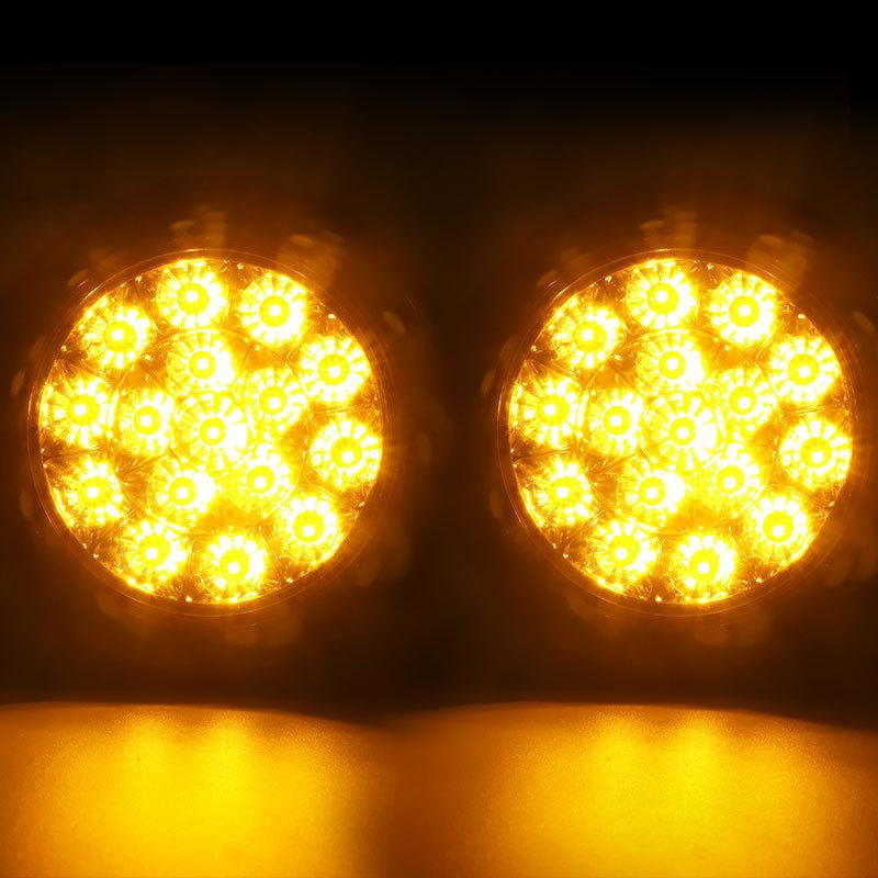 12V 24V Round 4 inch 16 LED Tail Lights Waterproof Brake Turn Signal Reversing Light For Truck Trailer Tractor Lorry Campers Van