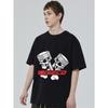 Men's Oversized T-Shirt Black WISECO Piston Skull Graphic Print Streetwear Casual Wear
