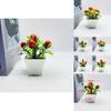 Artificial Fruit Bonsai Arrangement With Plastic Flowers And Miniature Plant Decor For Living Room