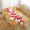 Valentines Day Table Cloth Heart Table Runner Polyester Reusable Supplies for Holiday New Year Birthday Party Home Decoration