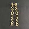 Jewelry 2026 Stud Earrings Aesthetic Crystal Party Earrings Pendant Happy New Year Earrings  Girls