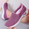Women's Single Shoes Mesh Shoes Spring and Summer Breathable Casual Mother Shoes Medium Old Flat Bottom One Pedal Elastic Low Top Shoes