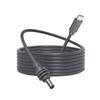 Gray Waterproof MiniDC to Type-C Male-to-Male Power Charging Cable for Outdoor Use
