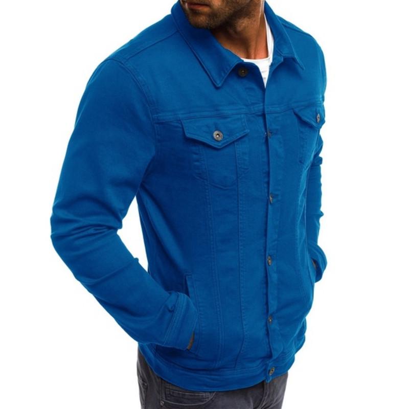 Men's Casual Denim Button-Down Workwear Jacket, European & American Style
