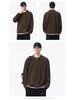 Men's Washed Two-Piece Look Long Sleeve American Streetwear Loose Heavyweight Plus Size Top 550
