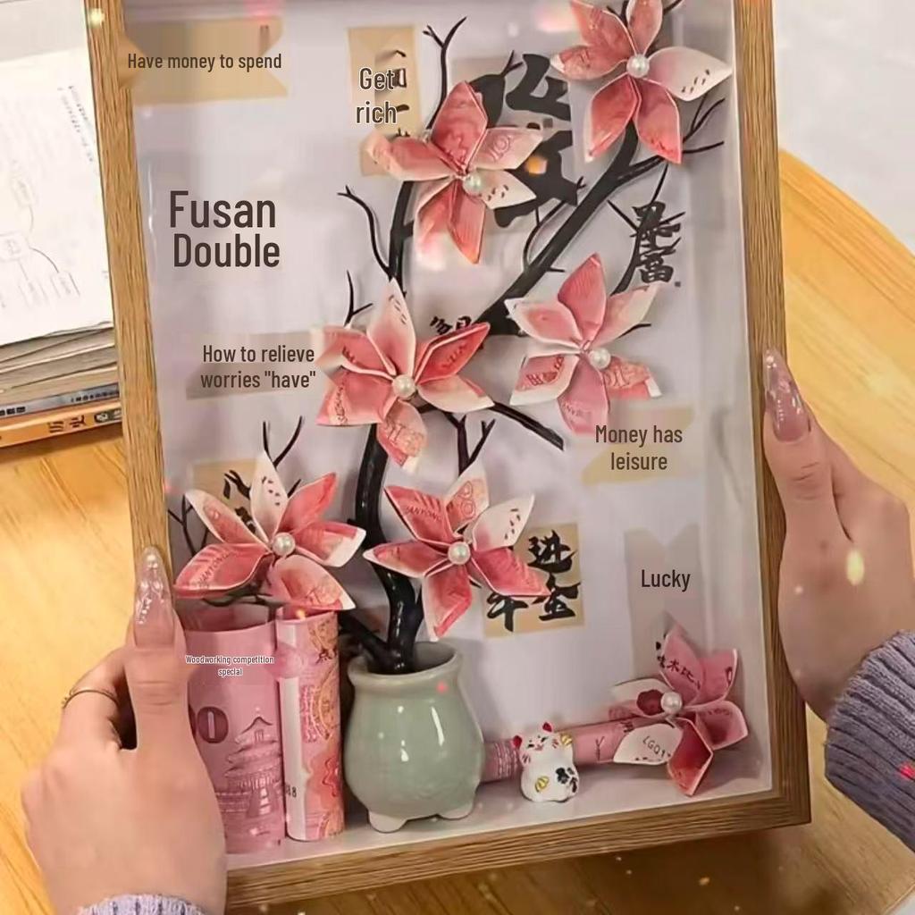 Gift Set: Photo Frame & Money Tree for Birthday, Valentine's, or Qixi - Perfect for Your Bestie or Partner