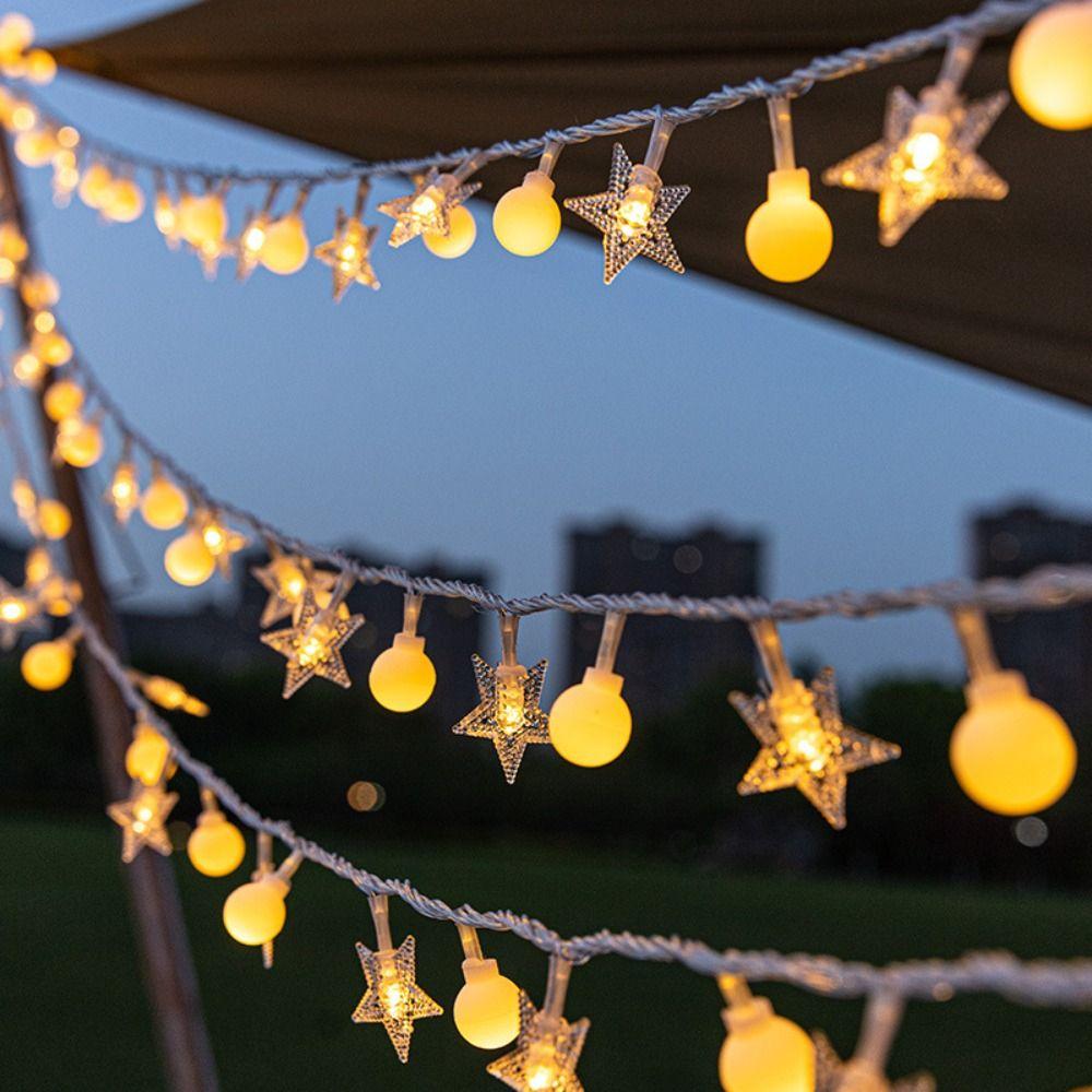 Flash Stars String Lights LED String Lights Christmas Tree Lamp Snowflake Light String  Camping