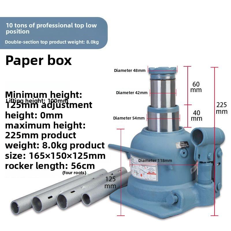 NEW 4/5/10T Low Double-section Vertical Hydraulic Jack Truck Thousand Gold Top Low Type