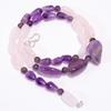 Natural Amethyst Rose Quartz Gemstone Beads Necklace 5-20 Mm 18" UB-8189 UB-8189